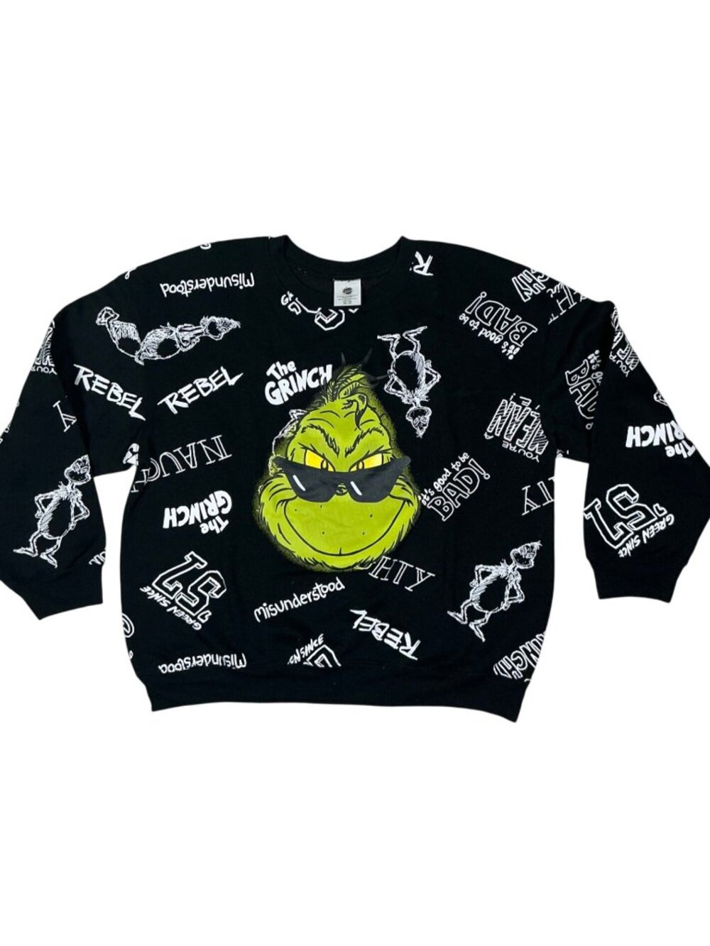 The Grinch Youth Black Graphic Crewneck Sweatshirt | XXL Youth